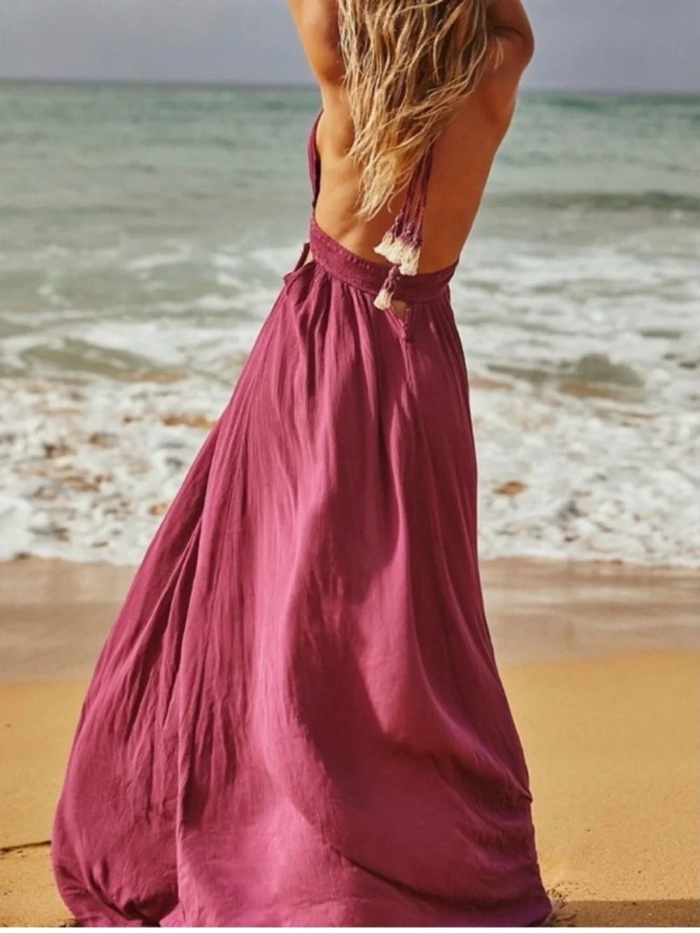 Free People Look into the Sun Halter Maxi Dress - Picture 3 of 14